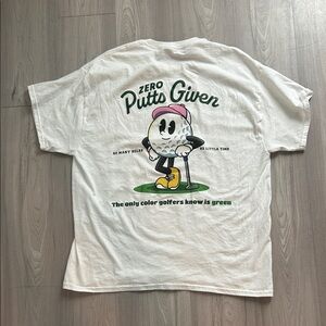 White Graphic T-Shirt with Golf Print